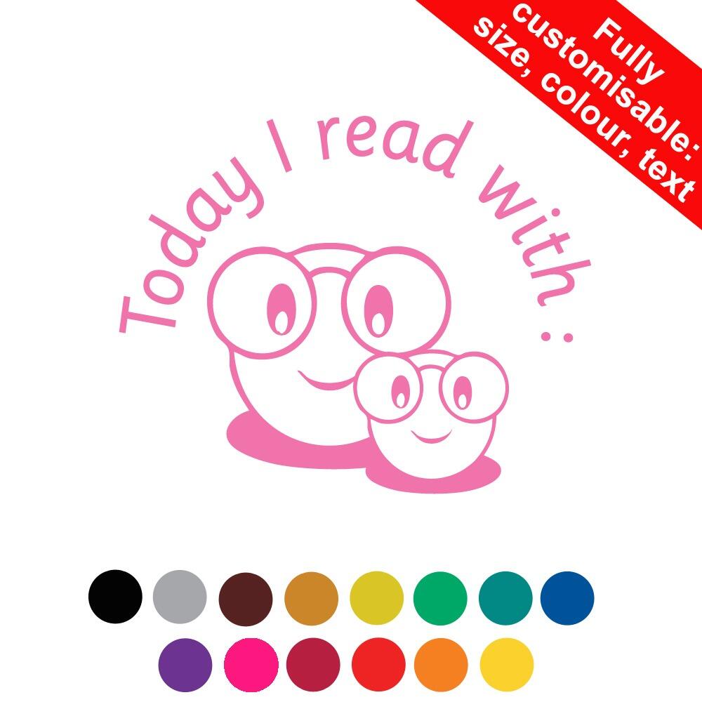 Today I read with: Teacher Stamp 19-30mm Reinkable. Personalise Text/Colour/Size/Font