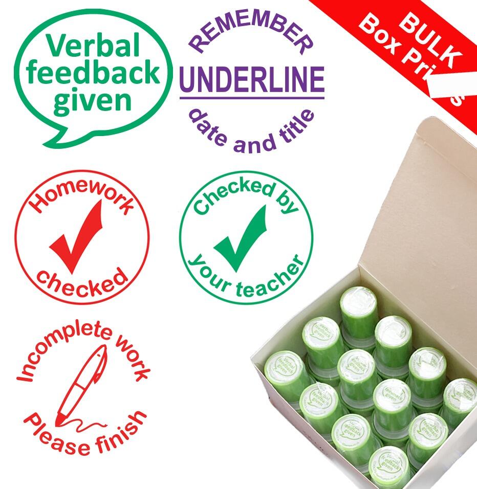 Bulk Teacher Stamps | Boxes of School Stamps at Discounted Prices for Bulk Orders