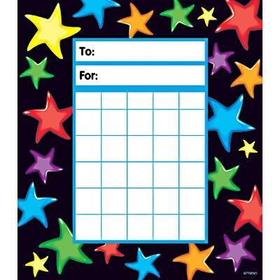 Reward Chart Pads | Colourful Gel Stars Design 36 Sheet Reward Chart Pad. For School / Home Learning