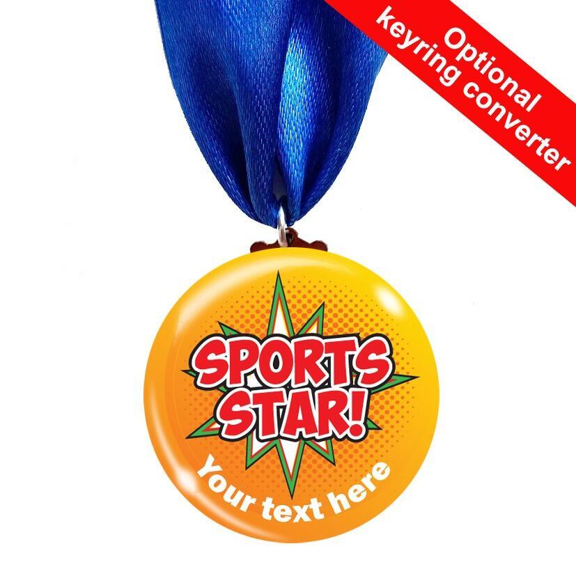 Custom Medals | Low Cost "Sports Star" Participant/Effort Award Personalised Medals. UK Made