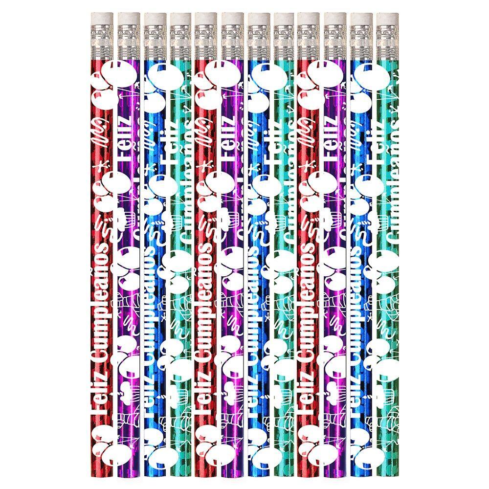 Birthday Pencils | 144 x Feliz Cumpleaños (Spanish Birthday) HB Pencils. Value Box Class Presents