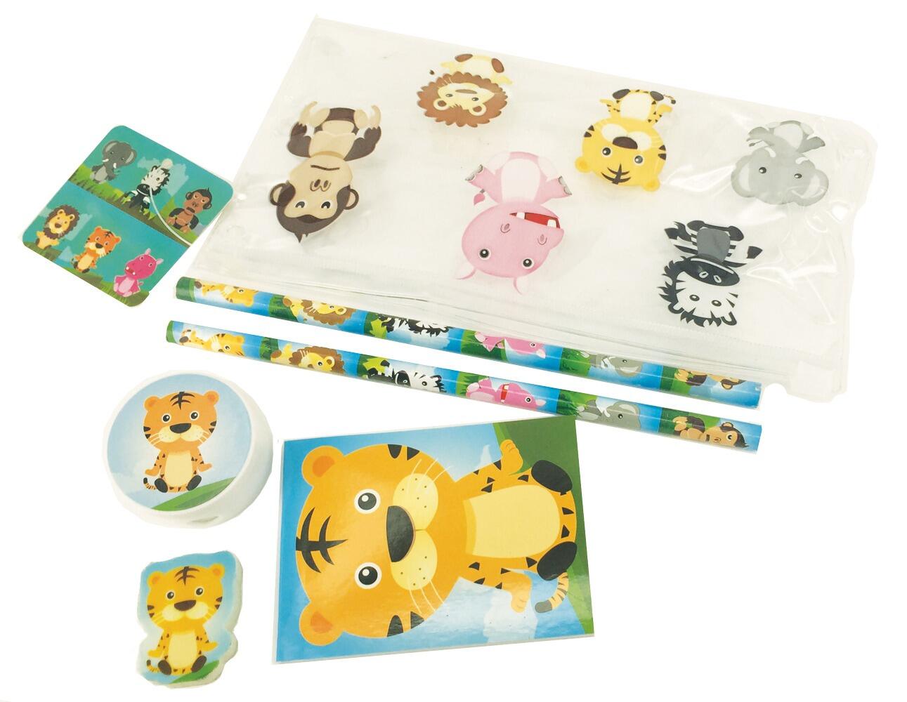 Low Cost Stationery | Cute Jungle Animal Stationery Set. 6 Designs,Perfect Low Cost Gift / Gift Case