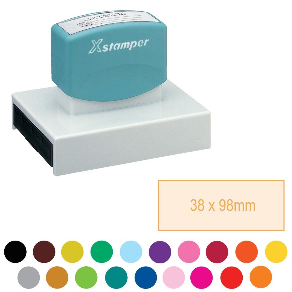 Office/School Stamp | 38x98mm Xstamper N27 Large Self-inking Custom Stamp, Own Image/Artwork Option