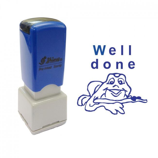 Teacher / Loyalty Stamp | Well Done-Cool Frog Self-inking Teacher Stamps - 13mm