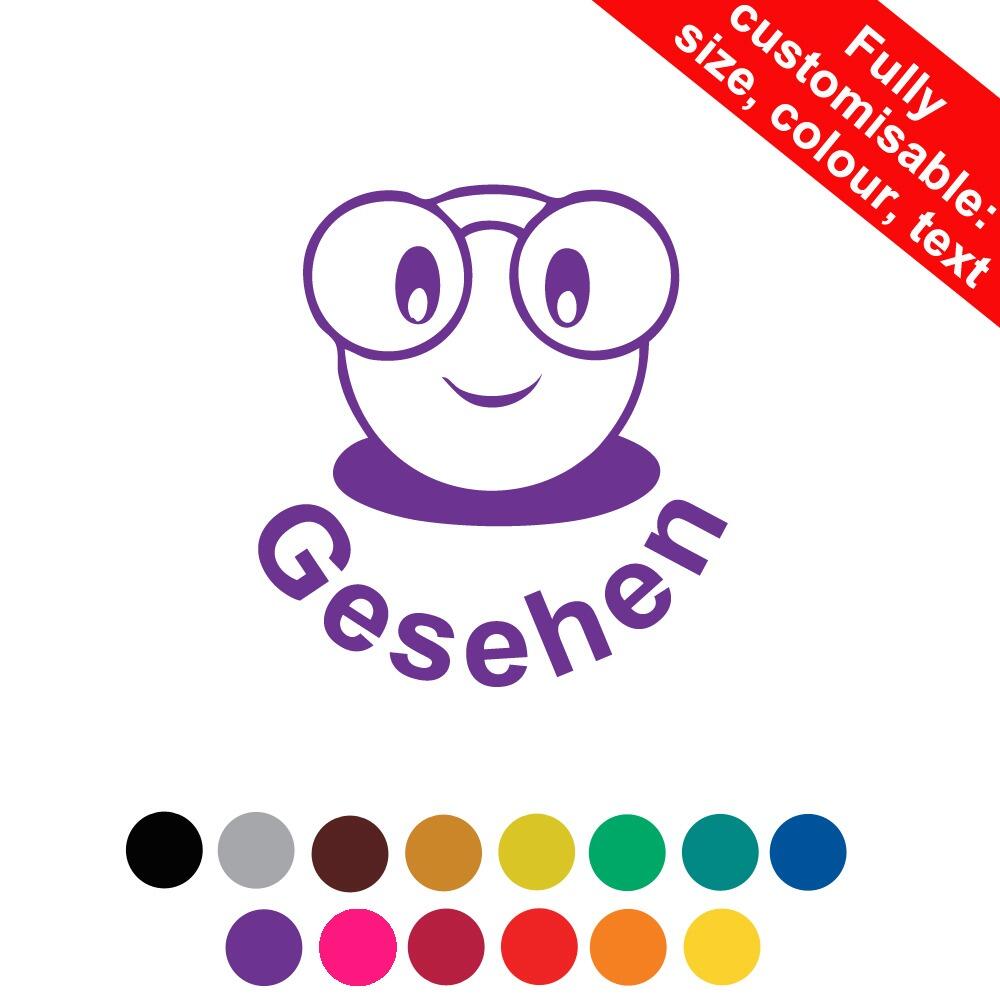 Self-inking Teacher Stamps | Gesehen German Language Personalised Teacher Stamp - 22mm