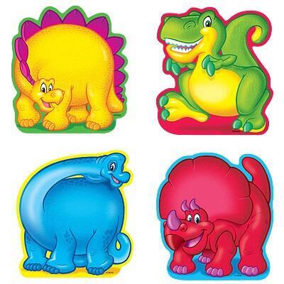 Classroom Display Resources | Playful Dinosaurs Cut Out Cards (Large)
