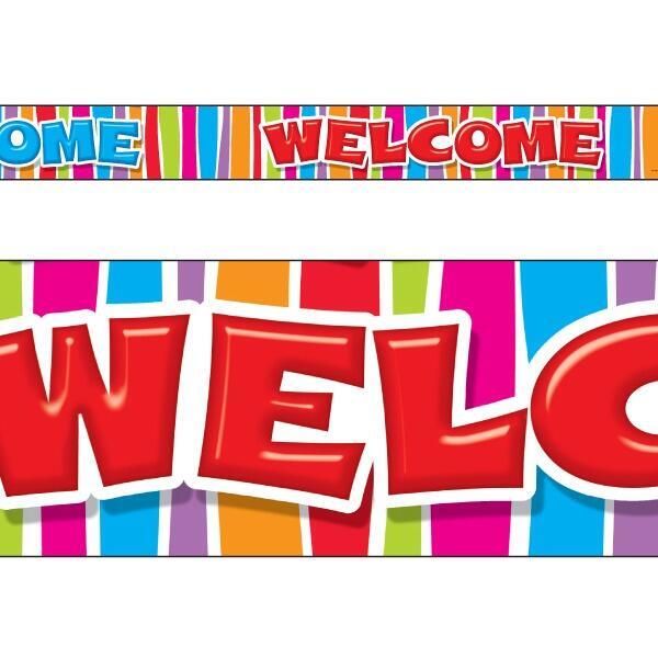 Classroom Display Borders / Trimmers | Welcome - Razzle Dazzle Stripes.