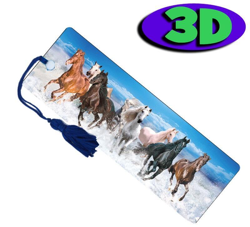 3D Bookmarks | Wild Horses Stunning Design Bookmark For Party Bags & Low Cost Class Gifts