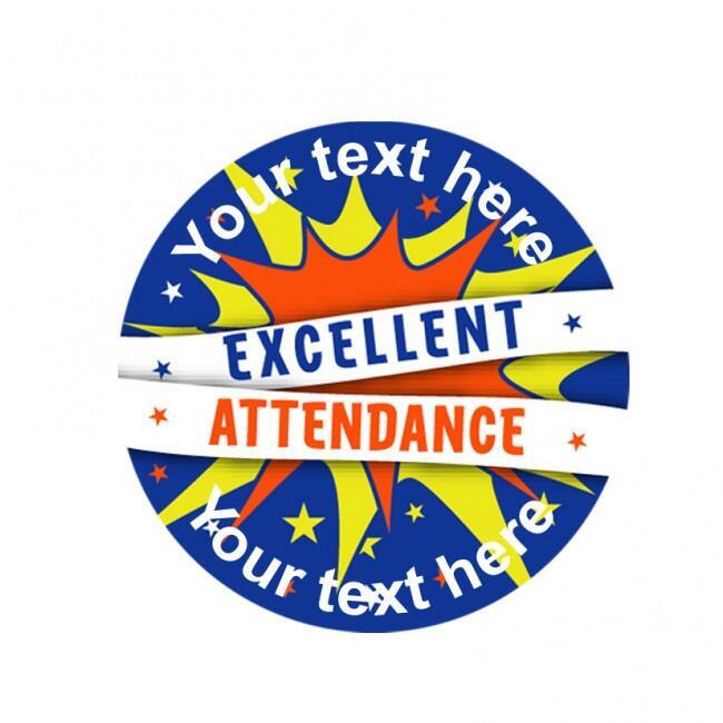 Personalised School Stickers | Great Value Excellent Attendance Award/Reward Stickers