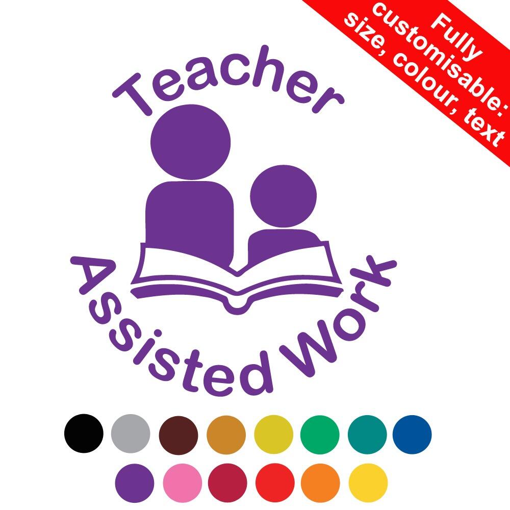 Self-inking Teacher Stamps | Teacher Assisted Work Personalised Teacher Stamp - 22mm