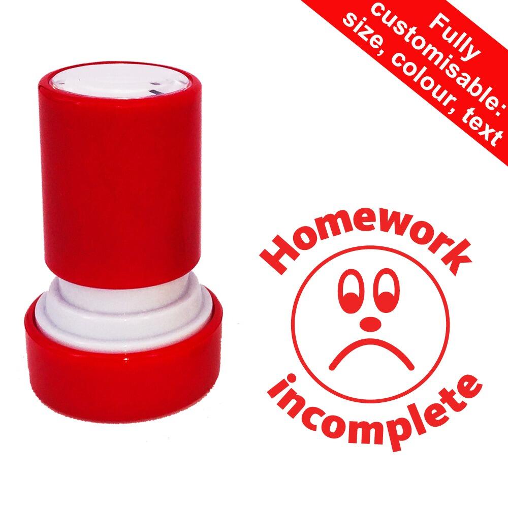 Self-inking Teacher Stamps | Homework incomplete Teacher Stamp - 22mm