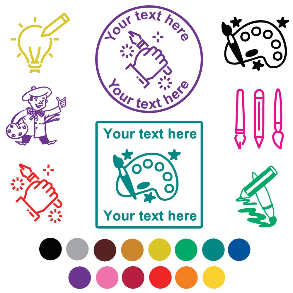 Custom School Stamps | Cute Bee Design Personalised Self-Inking Stamp ...