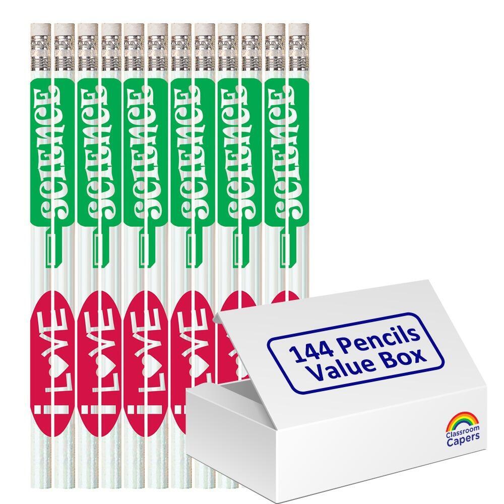 School Science Gifts | 144 x I Love Science Pencils.