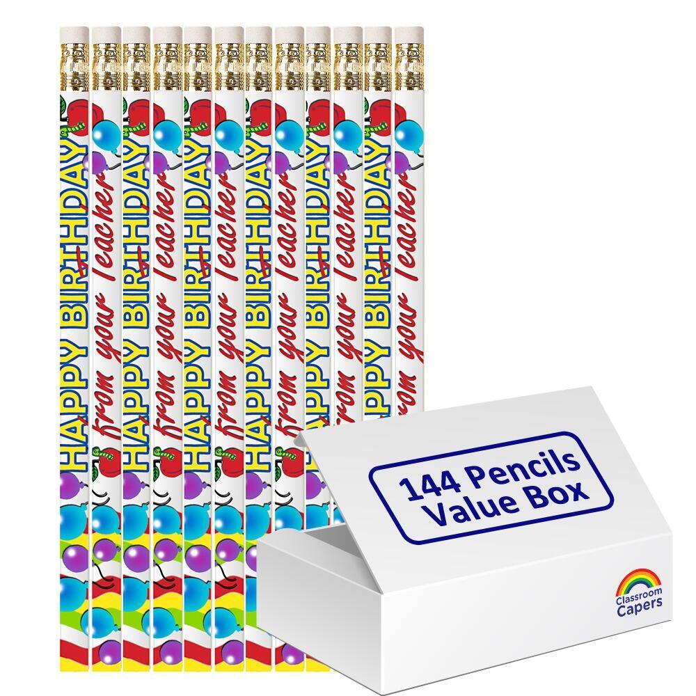 Birthday Pencils | 144 x Happy Birthday From Your Teacher Pencils.