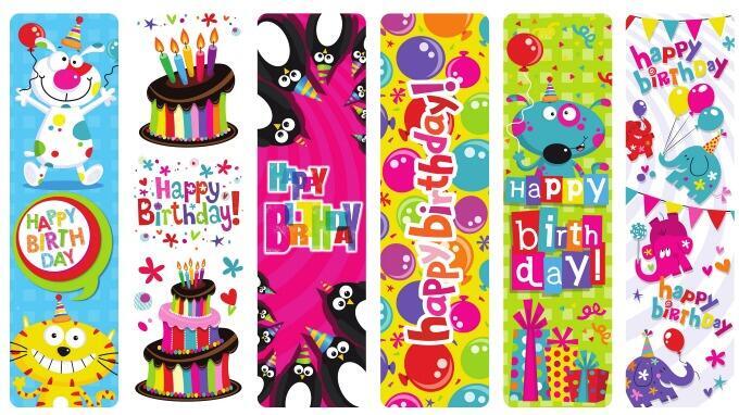 Birthday Bookmarks | Low Cost Happy Birthday Design, Fun Bookmarks. Class Pack x 24