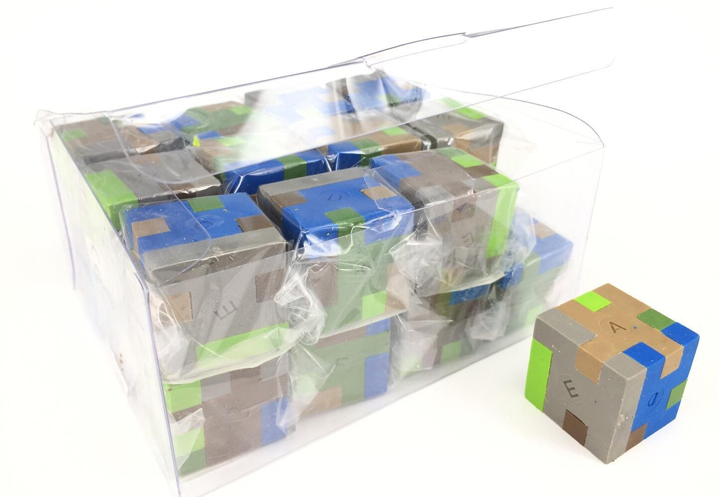Fun Erasers | 24 Pixel Camouflage Colours Block Puzzle Erasers. Fun and useful!