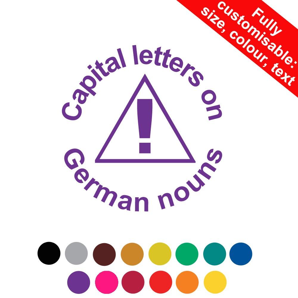 Self-inking Teacher Stamps | Capital letters on German nouns Personalised Teacher Stamp - 22mm