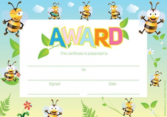 School Certificates | 30 x "Award", Bee Design, Teacher Award Certificates