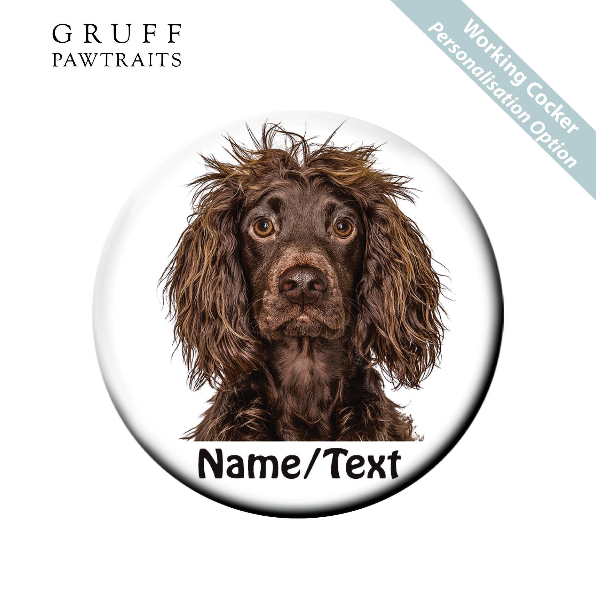 Bulk Dog Fridge Magnets | Personalised Working Cocker Dog Fridge Magnets - Gruff Pawtraits. Trade