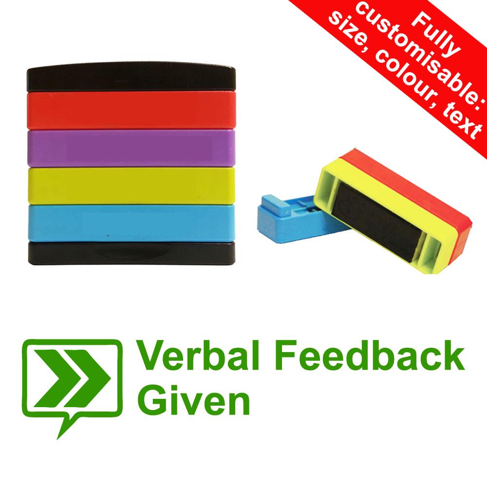 School Stampers | Verbal Feedback Given Stakz Layer Teacher Stamp - 44x14mm
