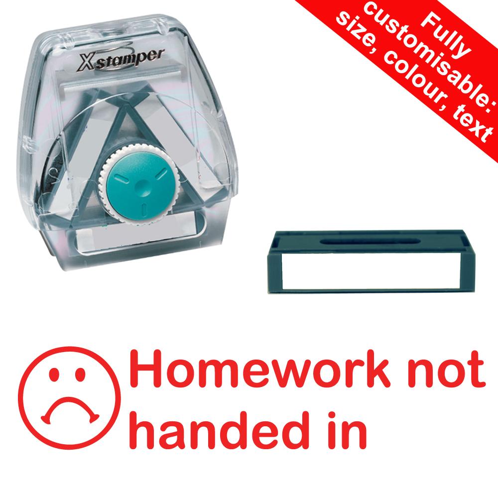 Xstamper Twist School Stampers | Homework not handed in - 3-in-1 Twist N Stamp Brick - 40x14mm