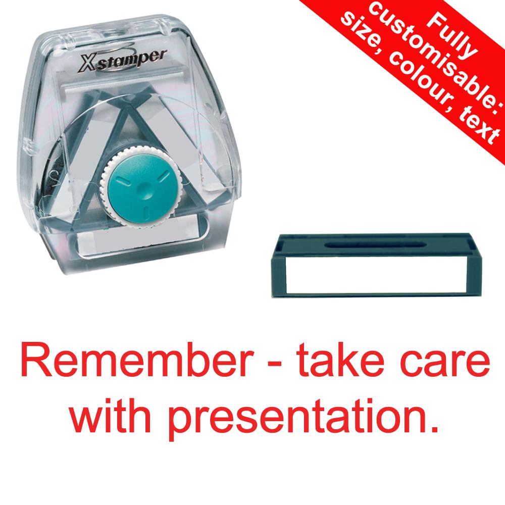 Teacher Stampers | Remember-take care with presentation - 3-in-1 Twist N Stamp Brick - 40x14mm