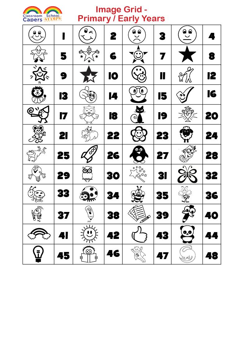 Primary School Image Grid | Custom Rubber Stampers | Large Rectangle Custom School Rubber Stamp - 24x41mm