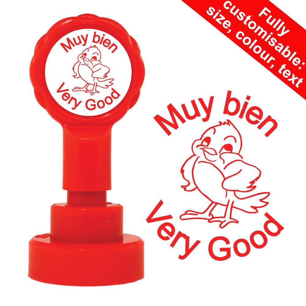 Spanish Teacher Stamps | Muy bien / Very Good Bilingual Spanish Teacher Stamp - 22mm