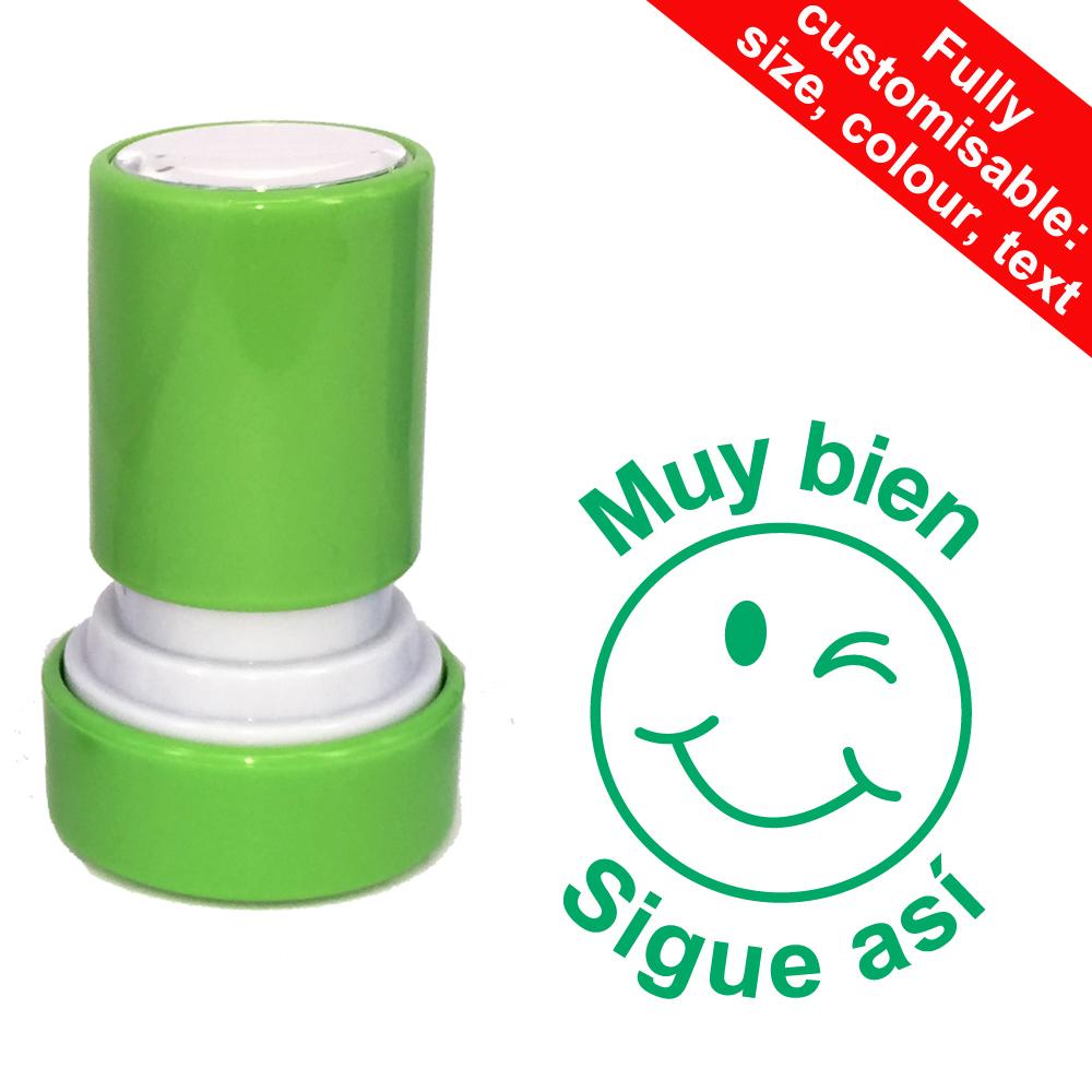 Spanish Stampers | Muy bien, Sigue así - Spanish Language Teacher Stamp - 22mm^