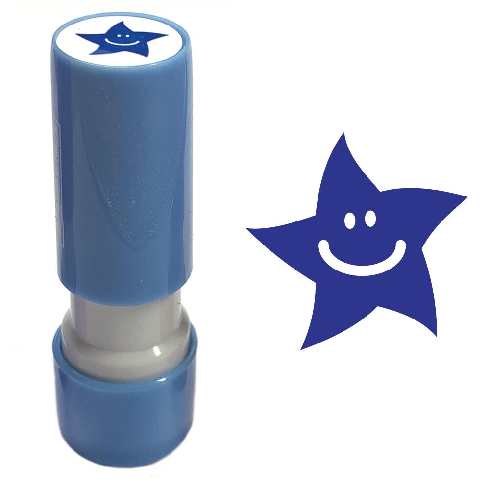 Small Star Stamps | Smiley Star Small Self-inking Stamp / Loyalty Stamp - 8mm
