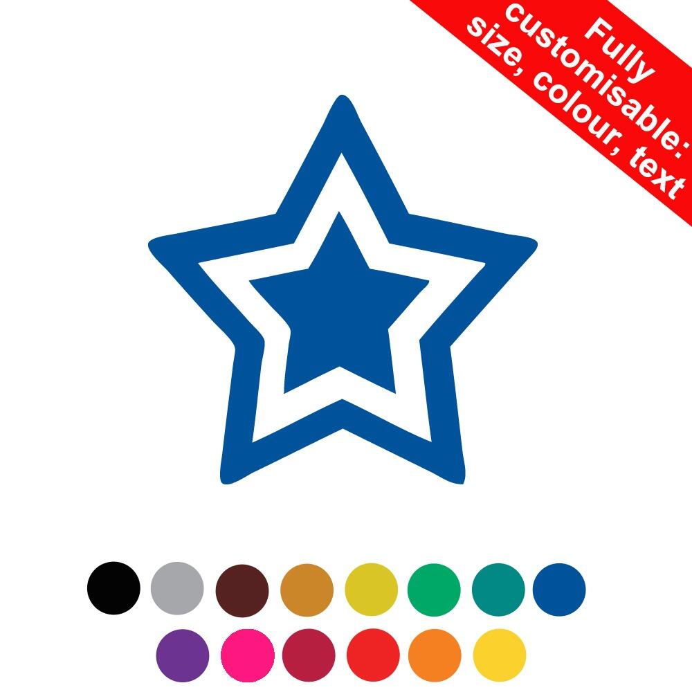 Self-inking Teacher Stamps | Double Star Design Personalised Teacher Stamp - 22mm