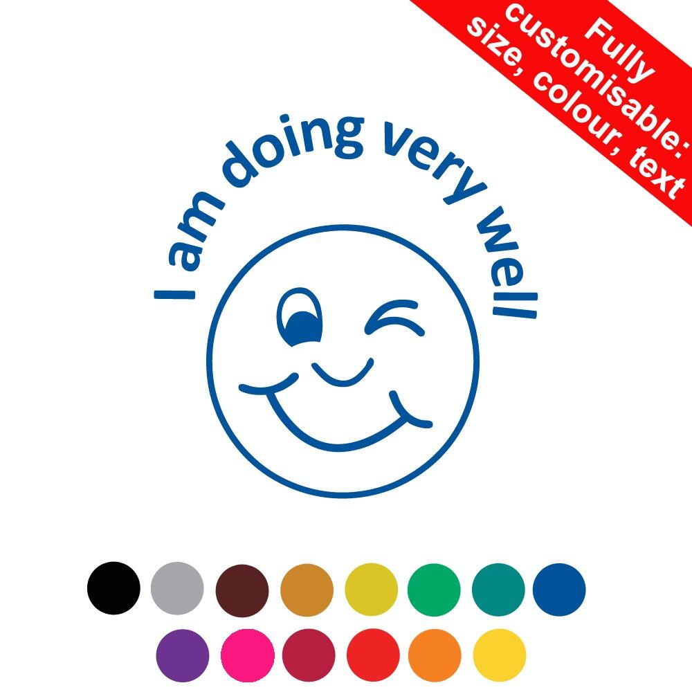 Self-inking Teacher Stamps | I am doing very well Personalised Teacher Stamp - 22mm