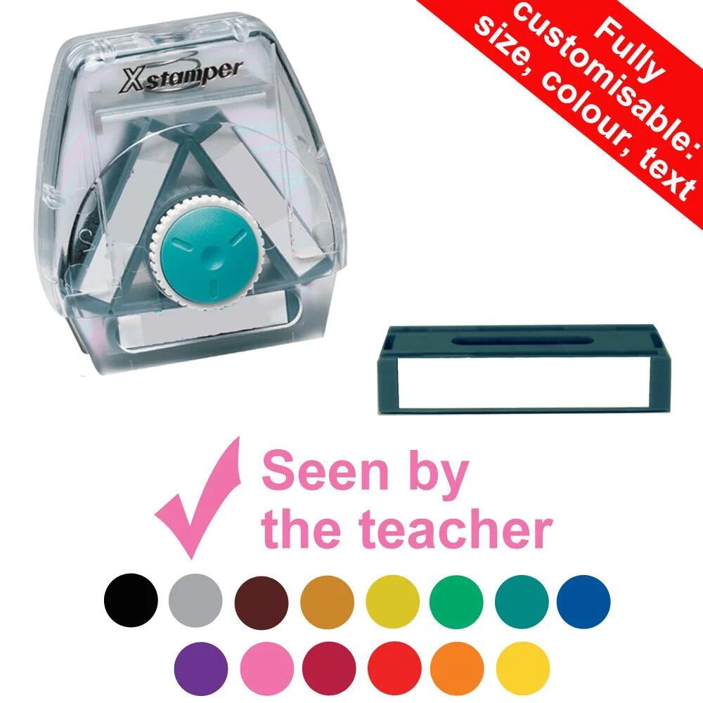 Teacher Stampers | Seen by the teacher Customisable 3-in-1 Twist N Stamp Brick - 40x14mm