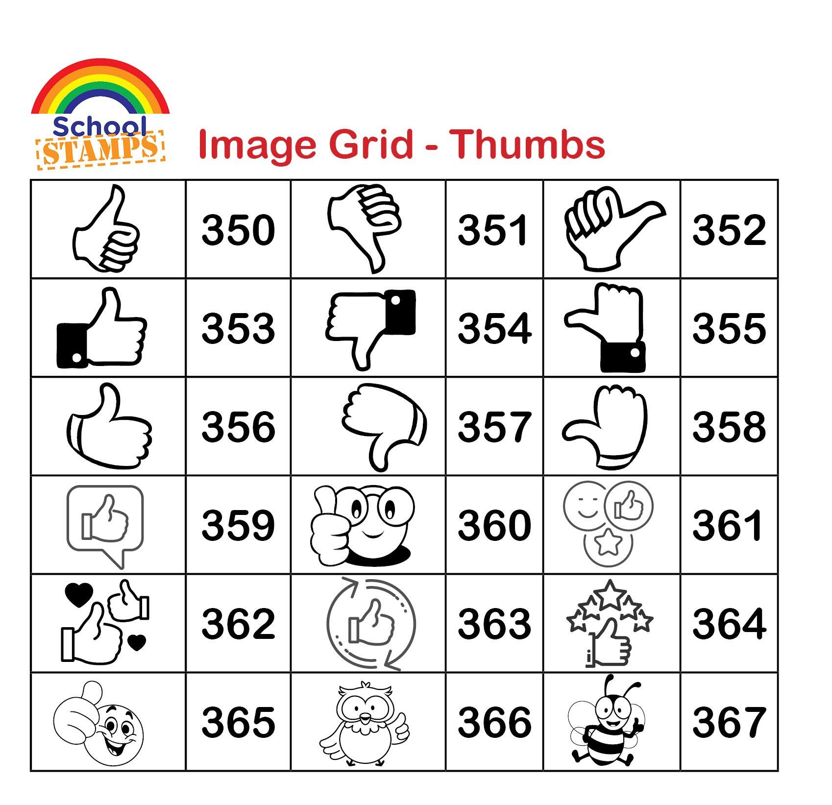 Choice of thumb images | Thumbs Up Design Teacher Custom School Stamp: 16-30mm