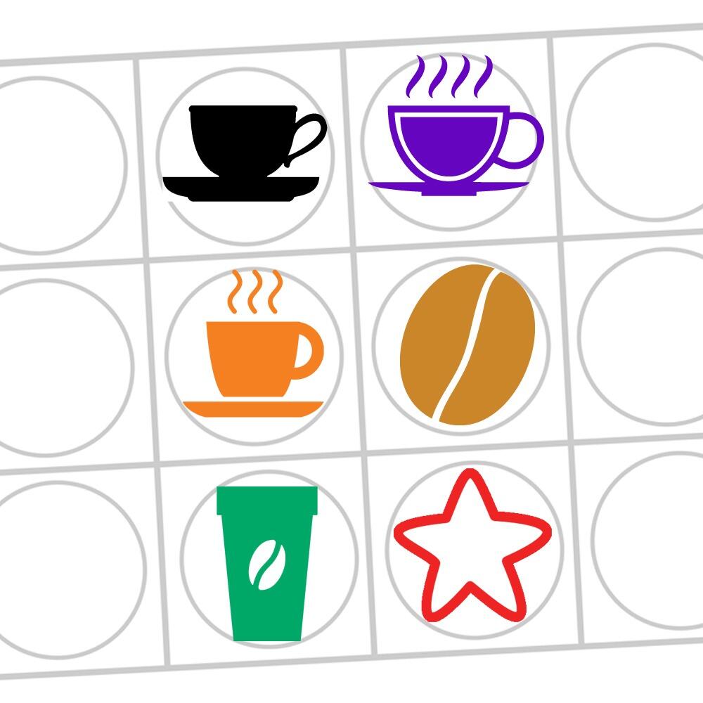 Loyalty Stamps | 11mm Self-inking Stamps for Cafes and Coffee Shops 14 Ink Colours.Choice of images