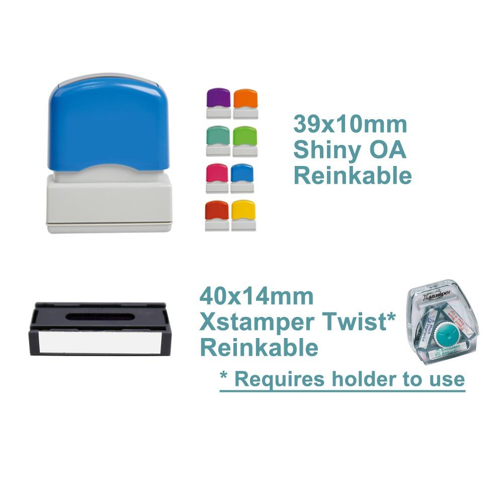 Self-inking teacher stamps | Stamper mount options - 3in1 twist stamp / Shiny OA