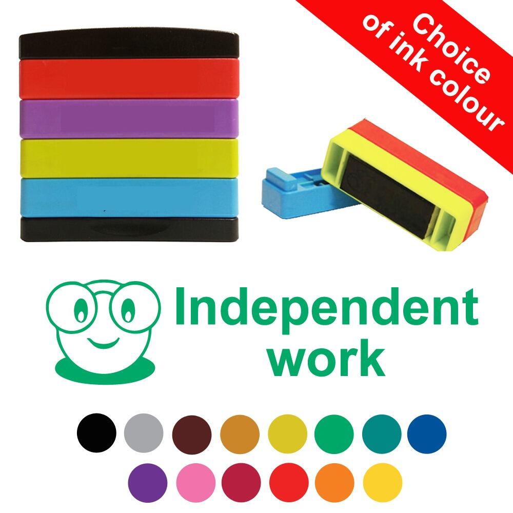 Layer School Stamps | Independent work Personalised Layer Teacher Stamp 44x14mm