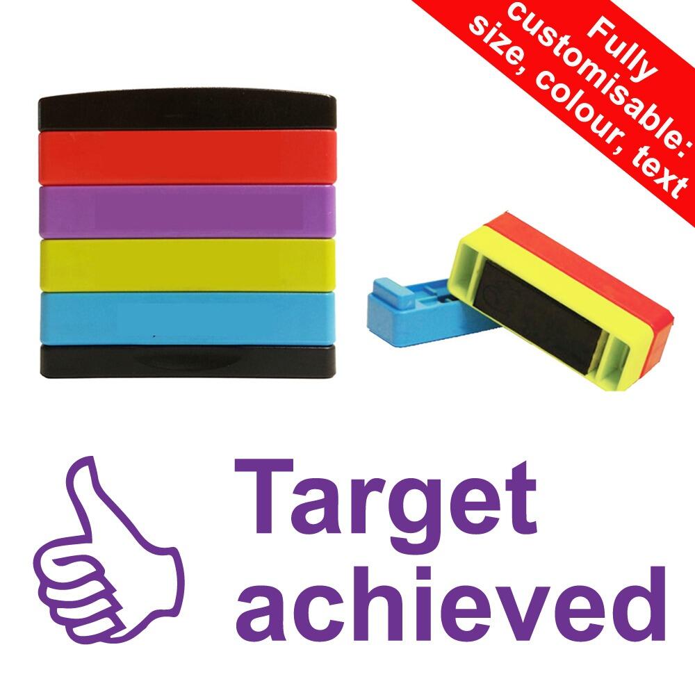 School Stamps | Target achieved Stakz Layer Teacher Stamp - 44x14mm