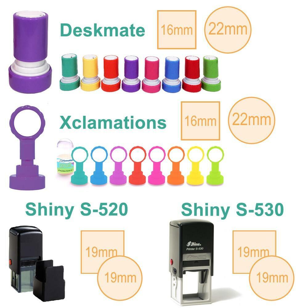 Mount Options - Bee Custom School & Craft Stampers | Bee Friends Teacher Custom School Stamp by Image - 22mm