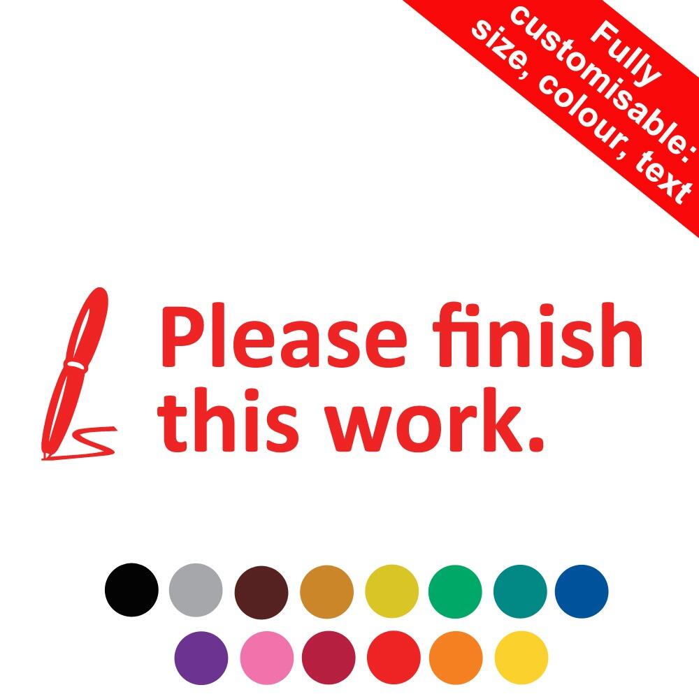Stakz Teacher Stampers | Please finish this work Personalised Layer Teacher Stamp 44x14mm