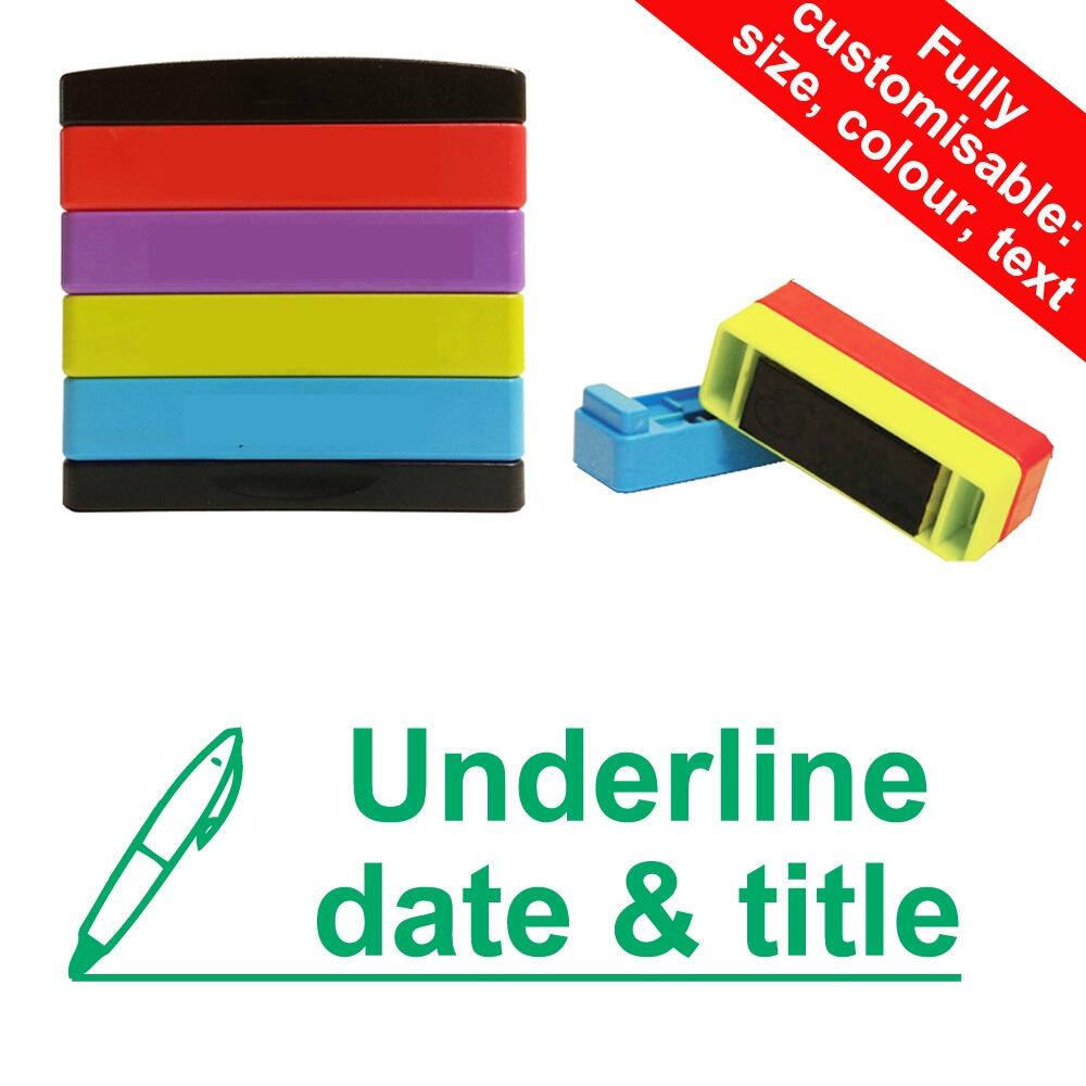 Teacher Marking Presentation Stampers | Underline date & title Layer Teacher Stamp - 44x14mm