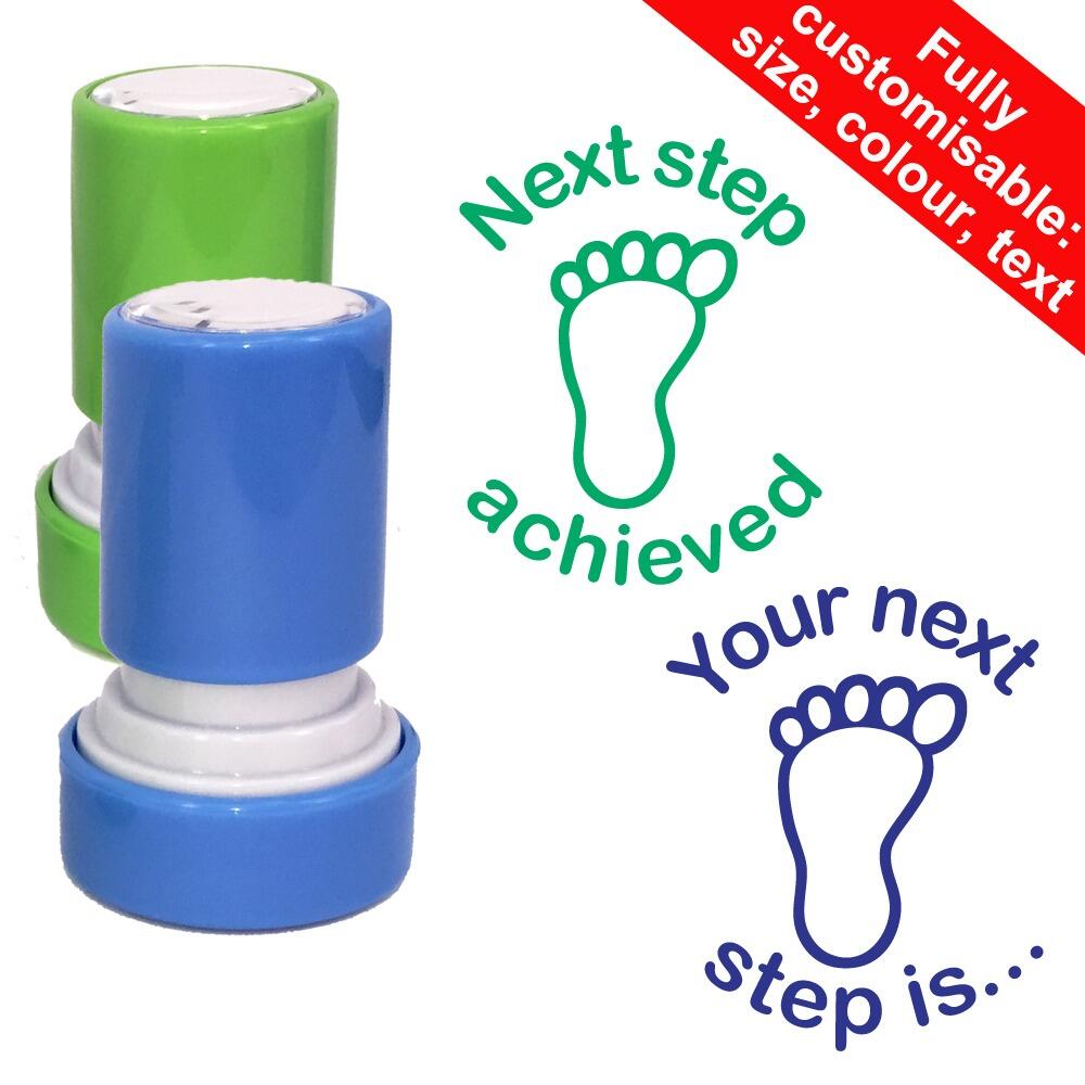 Teacher Stamp Set | Next step achieved / Your next step is ... - 2 Stamp Set 22mm