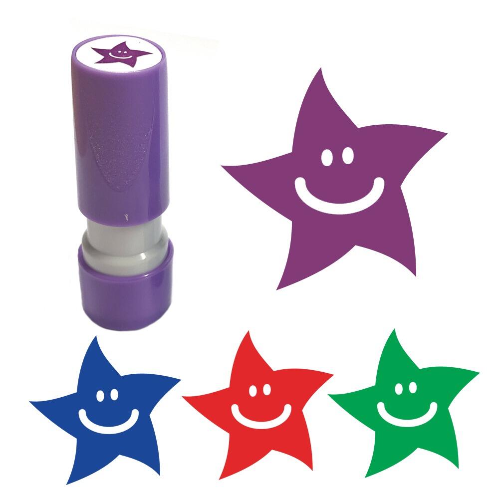 Small Star Stamps | Smiley Star Small Self-inking Stamp / Loyalty Stamp - 8mm