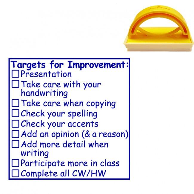 Teacher Stamp Sale | MFL Literacy Feedback 9 Point Checklist Teacher Stamp Red Ink (N5) SALE ITEM