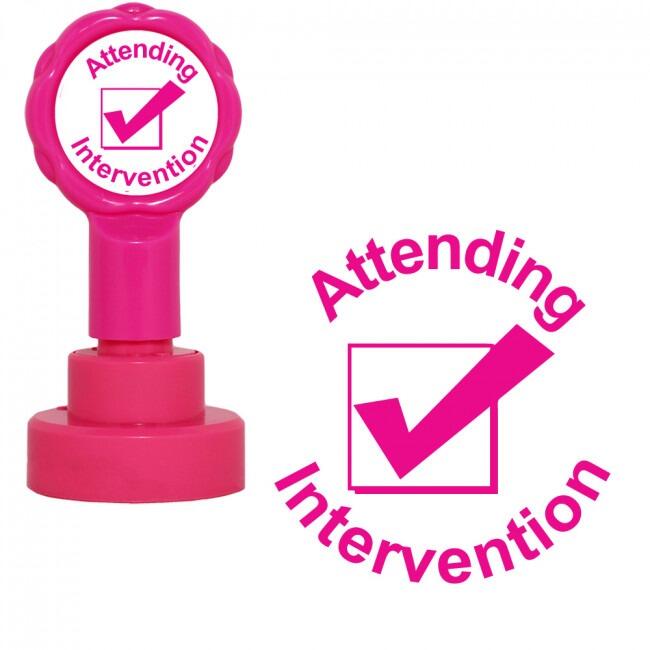 Teacher Stamps | Attending intervention School Stamp. Reinkable, 22mm - Super Sale Stock!
