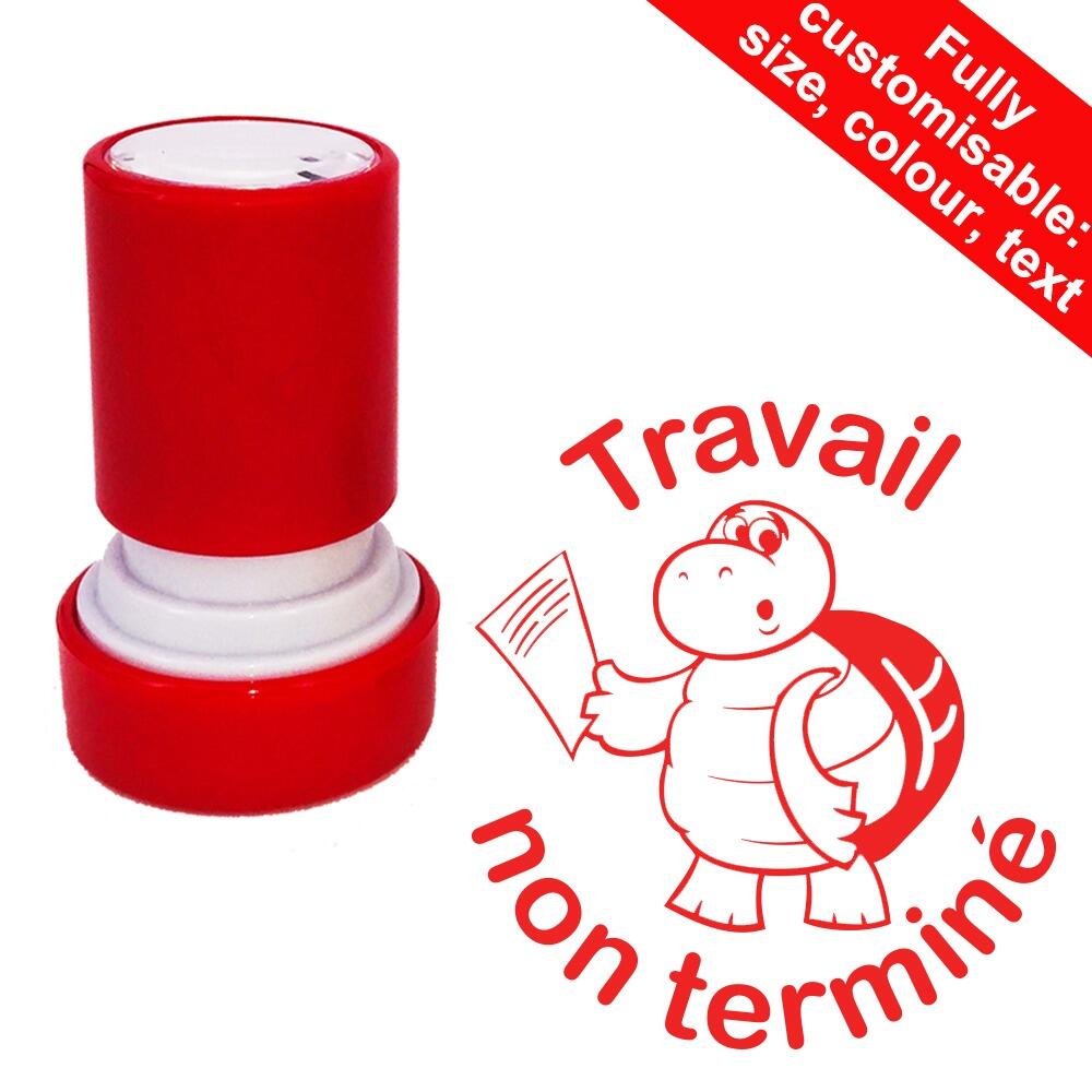 French Teacher Stamps | Travail non terminé French Teacher Stamper 22mm Customise Colour/Size/Text