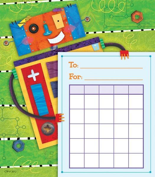 Reward Chart Pads | Riveting Robot Design - 36 Sheet Pad for School / Home Learning