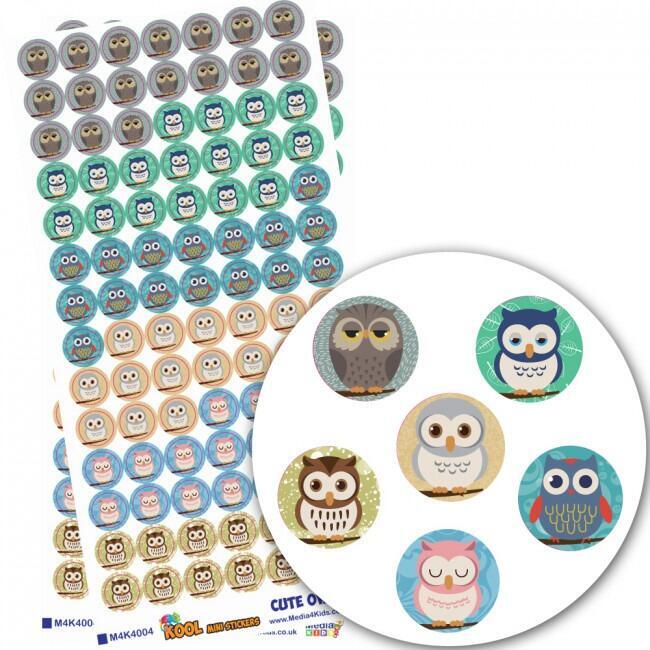 Teacher Stickers | 784 Small (10mm) Mixed Design Cute Owl Stickers / Chart Stickers. Made in the UK
