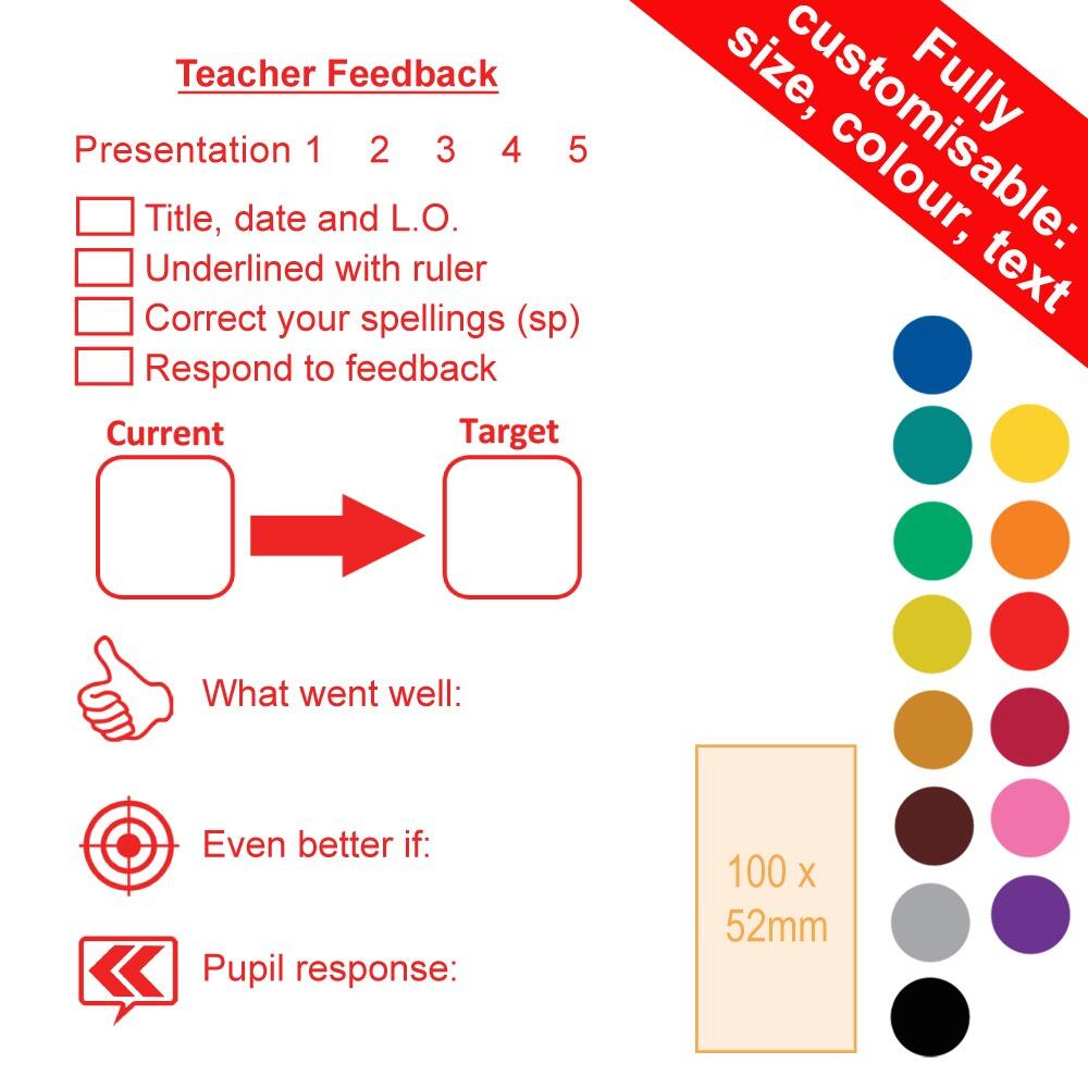 Teacher Stamps | Presentation/Target Setting/Student Response Large Teacher KS3+ Marking Stamp