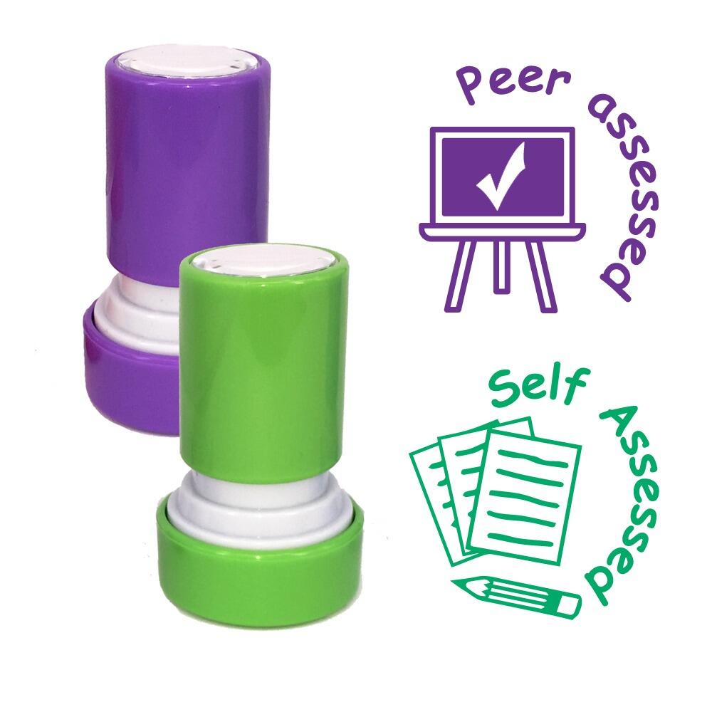Assessment Stampers | Self assessed and Peer assessed - 2 Stamp Set, 22mm